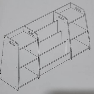 lot 9261 image: Wooden Kids Bookshelf and Toy Storage