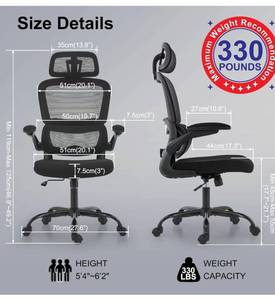 lot 9276 image: TRALT Office Chair Ergonomic Desk Chair, 330 LBS Home Mesh Office Desk Chairs with Wheels, Comfortable Gaming Chair, High Back Office Chair for Long Hours (Black)