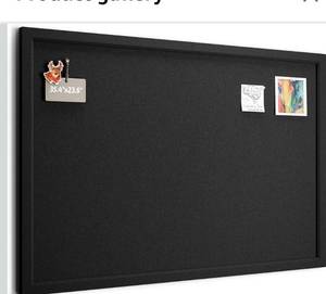 lot 9281 image: Fluxynara Foldable Cork Board Alternative, Felt Bulletin Board 36 x 24 Black Frame with 24 Adhesive Tabs, Pin Board for Home Office, Classroom, Entryway, Kitchen Wall Decor Black