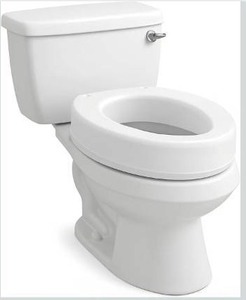lot 9288 image: Carex Toilet Seat Riser, Elongated Raised Toilet Seat Adds 3.5 inches to Toilet Height,