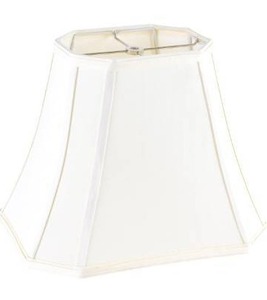 lot 9293 image: GO&SO Square Cut Corner Lampshade Spider, 8x14x11 Inch Medium Beige Cream Table Lamp Shade