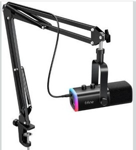 lot 9298 image: FIFINE XLRUSB Gaming Microphone Set, Dynamic PC Mic for Streaming Podcasting, Computer RGB Mic Kit with Boom Arm Stand, Mute Button, Headphones Jack, for Recording Vocal Voice-Over-AmpliGame AM8T