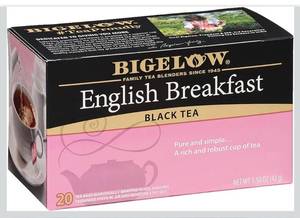 lot 9338 image: Bigelow Tea English Breakfast Caffeinated Black Tea, 20 Count, Pack of 6