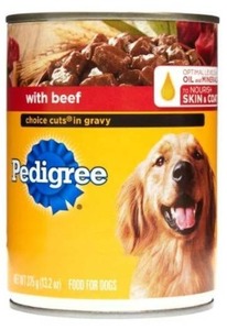 lot 9343 image: Pedigree Beef Choice Cuts in Gravy Wet Dog Food 13.2oz (Pack of 9)