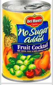 lot 9356 image: Del Monte MONTE No Sugar Added Fruit Cocktail, Canned Fruit, 12 Pack, 14.5 oz Can