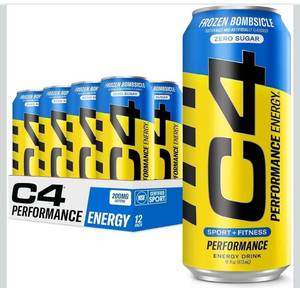 lot 9357 image: C4 Energy Carbonated Zero Sugar Energy Drink, Pre Workout Drink  Beta Alanine, Sparkling Frozen Bombsicle, 16 Fl Oz (Pack of 12)