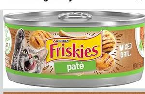lot 9361 image: Purina Friskies Wet Cat Food, Pate Mixed Grill - (Pack of 20) 5.5 oz. Cans