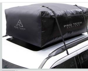 lot 9393 image: Voyager 18 Cubic Feet Waterproof Car Topper Luggage Carrier - Cargo Carrier for Top of Vehicle, Rooftop Cargo Bag Use with or Without Roof Rack, UV-Protected, 48 x 36 x 18 in, 4 Straps Included