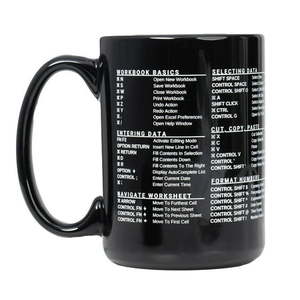lot 9407 image: Excel Dictionary MAC 15 oz. Excel Keyboard Shortcut Hotkeys Reference Guide for Excel Spreadsheets Coffee Mug (MAC)