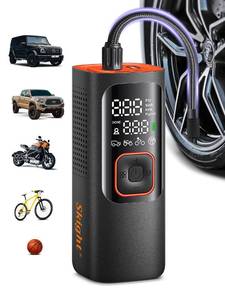 lot 9473 image: Skight Tire Inflator Portable Air Compressor - Powerful 160PSI & 2X Faster, Accurate Pressure LCD Display, Cordless Easy Operation - Portable Air Pump for Car, Motorcycle, E-Bike, Ball