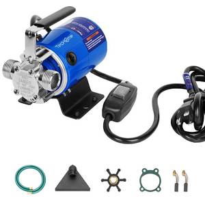 lot 9479 image: TecHome Water Pump, 115V 110HP 330GPH Water Transfer Utility Pump, With ONOFF Switch And Suction Hose Kit.