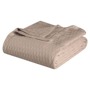 lot 9487 image: Superior Diamond Weave All-Season Cotton Blanket, Cover for Home, Couch, Bed, Soft, Warm Blankets, Boho Aesthetic, Comfy, Cozy, and Cute Covers, Decorative Bedding Essentials, California King, Khaki