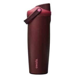 lot 9496 image: Owala FreeSip Sway Insulated Stainless Steel Water Bottle with Two-Way Spout, Built-In Straw and Bucket Handle, Made for Travel, School, and Sports, 30oz, BPA Free, Leak Proof, Black Cherry