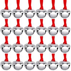 lot 9499 image: Syhood  Christmas Believe Bell Ornaments Gifts Bulk Polar Santa Sleigh Bells 1.5 Christmas Tree Decorations Xms Party Gifts Favors Stocking Stuffers (Gold)
