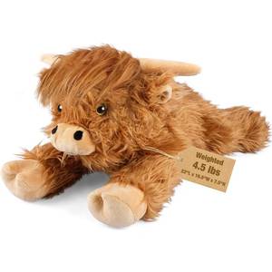 lot 9509 image: 22 & 4.5 lbs Highland Cow Weighted Stuffed Animal, Cuddly & Soft Kids Plush Toy Pillows for Companion, Large Plushies with Removable Ceramsite Bag, Gifts for Adults, Kids, Boys and Girl