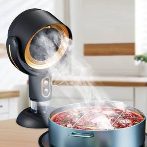 lot 9511 image: Portable Range Hood, Desktop Range Hood with 2 Speed Exhaust Fan, Detachable Aluminum Filter, Large Oil Collection Cup, Portable Kitchen Exhaust Fan for Indoor BBQ, Hot Pot Camping Trips Home (Gold)