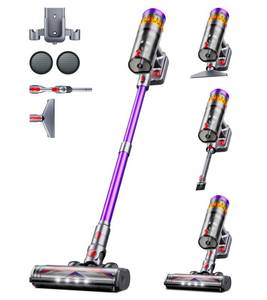 lot 9518 image: VIAFLY Cordless Vacuum Cleaner, 600W 50Kpa 70 Mins Vacuum Cleaners for Home, Self-Standing Stick Vacuum with Touch Screen, Wall Dock, Anti-Tangle Rechargeable Vacuum for Pet Hair Carpet Hardwood Floor