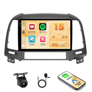 lot 9535 image: 464G Android 15 Car Stereo for Hyundai Santa fe 2006-2012, Hikity 9 in-Cell Touchscreen Santafe Radio Wireless Carplay Android Auto 5G WiFiBluetoothMirror Link GPS SWC FMRDSEQ Backup Cam