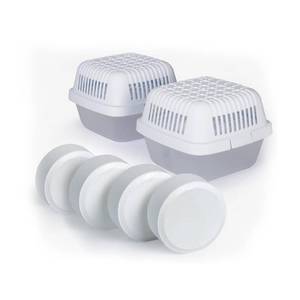 lot 9549 image: HUMYDRY Moisture Absorber Dehumidifier for Home, Smart Pack of 2 Dehumidifiers of 15.9oz with 4 Refills, No Electricity, Reusable Moisture Absorbers for Bedroom, Kitchen, Safes, RV, Boat, Basements