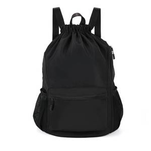lot 9564 image: Valleycomfy Waterproof Drawstring Gym Backpack Bag for Men & Women,Sports Gym Bag with Side Pocket Black