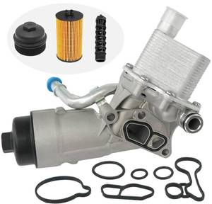 lot 9568 image: Engine Oil Cooler Filter Housing Assembly Adapter with Gasket, Filter Insert, Cap Compatible with 2011-2021 Chevy Cruze Sonic Trax Buick Encore 1.4L Turbo Replace 55566784 918-428 55565388 88179-91400