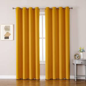 lot 9581 image: ChrisDowa Room Darkening Curtains 108 Inches Long 2 Panels Set for Living Room, Grommet Thermal Insulated Blackout Curtains for Bedroom (Mustard Yellow, 52 x 108 Inch)