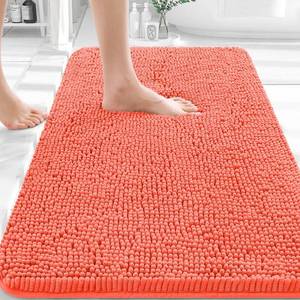 lot 9582 image: OLANLY Bathroom Rugs 30x20, Extra Soft Absorbent Chenille Bath Rugs, Rubber Backing Quick Dry, Machine Washable Bath Mats for Bathroom Floor, Tub and Shower, Home Decor Accessories, Coral