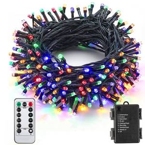 lot 9590 image: ITICdecor Christmas String Lights 33ft 100 LED Battery Fairy Lights for Indoor Outdoor Waterproof with Remote Control & Timer & 8 Modes Battery Operated String Lights for Xmas Tree Party Garden