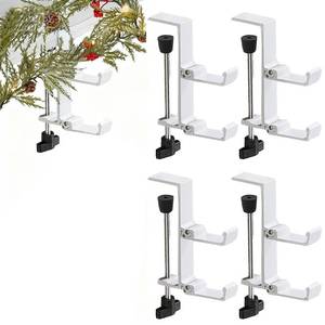 lot 9596 image: Fireplace Stocking and Garland Hanger, 2 in 1 Mantel Hanger for Garland, Fireplace Stocking Holders for Mantle Garland Hooks for Xmas Holiday Home Party Decoration,Fits 0.31-3.9Mantles (White, 4)