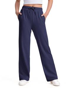 lot 9597 image: NUMYEAN Girls Sweatpants Straight Leg French Terry Joggers Baggy Sweatpants for Teen Girls Size 7-8Y Navy