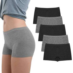 lot 9604 image: LALESTE Womens Boyshort Underwear Full Coverage Seamless Panties Soft Stretch Boxer Briefs 4 Packs