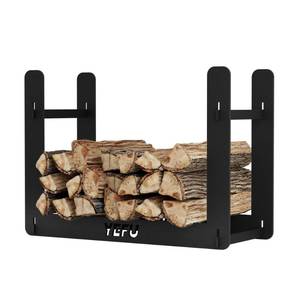 lot 9607 image: YEFU Mini Firewood Rack for Solo Mesa Stove Mesa XL, 12in Logs Holder for Outdoor Indoor Fireplace, Wood Lumber Storage Organizer, Carbon Steel Small Logs Bin Tools Tabletop Fire Pit Accessories