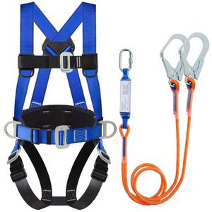 lot 9620 image: DIJJIG Safety Harness Fall Protection Kit Full Body Roofing Harnesses With Internal Shock Absorbing Lanyard, Blue Safety Harness For Construction OSHAANSI Compliant