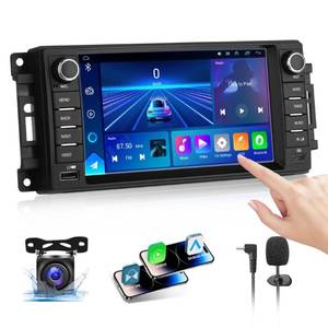 lot 9621 image: 4G64GB Car Radio Stereo for Jeep WranglerCompassGrand Cherokee,for Dodge Grand CaravanRam 150025003500,Carplay&ampAndroid Auto w 7 IPS Touchscreen Radio Support GPSWiFiAHD CameraSWCFM