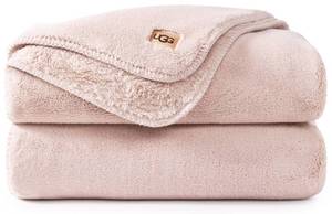 lot 9635 image: UGG Whitecap Fleece Throw Blanket, Soft Warm Throw for Bed or Chair, Luxury Bedroom Decor, Cozy Blankets, Machine Washable, 50-inch x 70-inch, Pink Quartz