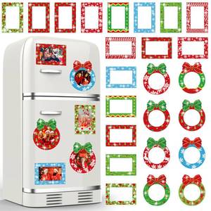 lot 9648 image: Relaxweex 24 Pcs Christmas Magnetic Picture Frames Diamond Painting Frames Magnetic Photo Frames for Home Office Fridge Ornaments Holiday Party Decor Refrigerator Decoration