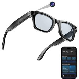 lot 9664 image: hellibito AI Smart Camera Glasses for Men Women, 4K Photography,1080P HD Video Recording,Real-Time Translation, Open-Ear Audio,Voice Assistant, Lightweight (Black Frame-Blue Light Blocking Lens)