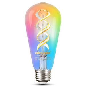 lot 9674 image: DiCUNO Smart Edison Bulb ST19, Color Changing WiFi Smart Light Bulb, 2700K-6500K Tunable via App, ST58 Edison Bulb, Compatible with Alexa & Google Home, 5W (50 Watt Equivalent), 500lm, 1-Pack