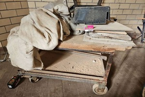 lot 2659 image: Industrial Rolling Storage Rack - Contents Included