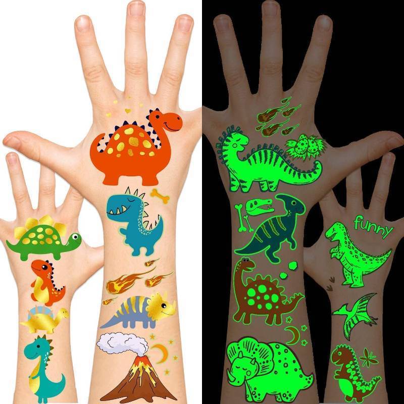 lot 37915 image: Leesgel Temporary Tattoos for Kids - Dinosaur Fake Tattoos for Birthday Decoration, Party Favors, Prizes for Classroom, Trick or Treat, Goodie Bag Stuffers, Stocking Stuffers and Gifts-37 Styles - Retail $7