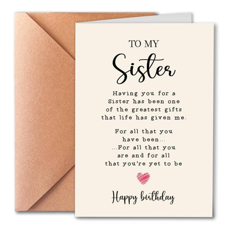 lot 28581 image: PTRUKD, Funny Birthday Card for My Sister, She Is The Best Gift In My Life, Birthday Card for Sister, Universal Birthday Wishes, Timeless Family Message, Suitable for All Occasions