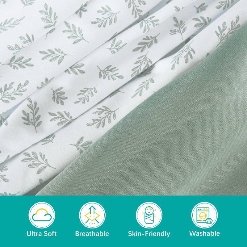 lot 54006 image: Baby Bassinet Sheets 4 Pack Fit for Chicco LullaGo, Dream On Me KarleyLacy, Graco SmartSense and Delta Children Baby Bassinet, Ultra Soft & Skin-Friendly, Green