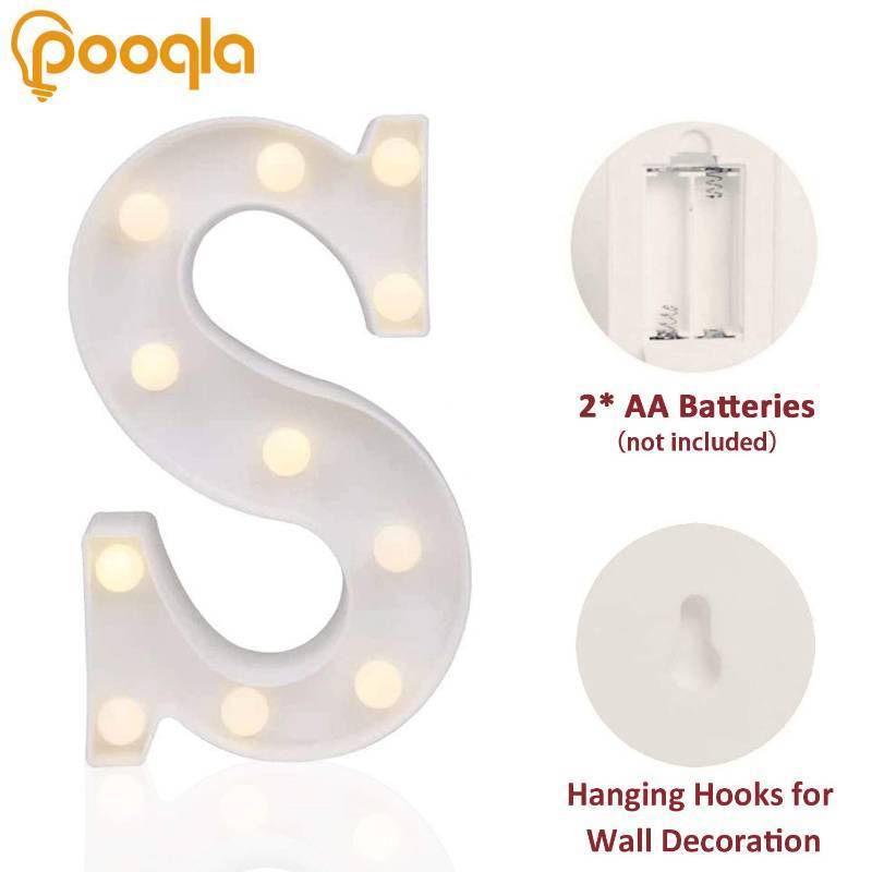 lot 54016 image: Pooqla LED Marquee Letter Lights Sign, Light Up Alphabet Letter for Home Party Wedding Decoration S