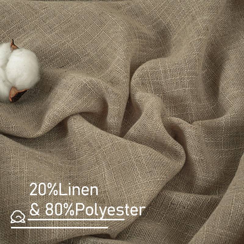 lot 56771 image: LAMIT Linen Curtains 48 Inch Length 2 Panels, Light Filtering Panels Back Tab and Rod Pocket Country Decor Drapes for KitchenWindowLoft RoomBedroom, 34 x 48 Inch, Taupe