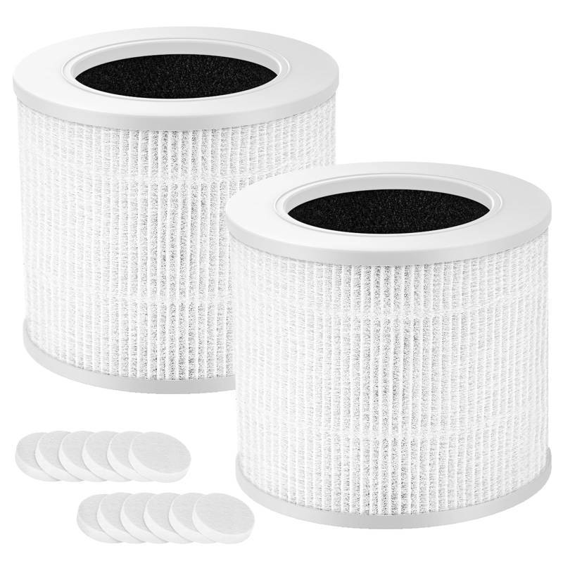 lot 25805 image: 2 Pack Core Mini Filter H13 True HEPA Filters for LEVOIT Core Mini Core Mini-P Air Purifier Replacement Filter 3-in-1 HEPA, High-Efficiency Activated Carbon, Replace Part Core Mini-RF