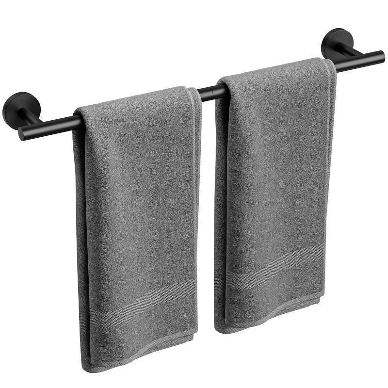 lot 53544 image: Bubxo Matte Black Towel Bar, 24 Inch Bathroom Towel Rack (Total Length 26-Inch), Towel Holder Wall Mounted, Thicken SUS304 Stainless Steel Towel Rod Modern Home Decor