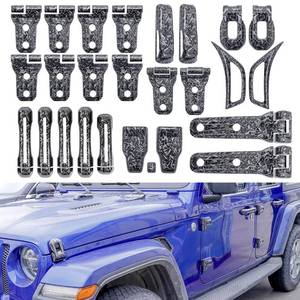 lot 23834 image: Barong for Jeep Wrangler JL JLU 2018-2025 Accessories Exterior Decoration Door Hinge Handle Engine Hood Hinge Hood Latch Wheel Eyebrow Side Air Outlet Rear Window Hinge Cover 26PCS Full Set (Forging)