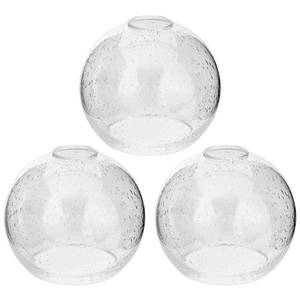 lot 23836 image: 3 Pack Clear Seeded Glass Shade Replacements, Globe Glass Lamp Shade Covers for Light Fixtures, 1.65 Inch Fitter Globes Lampshades for Wall Sconces Chandelier Pendant Lights Bath Vanity Lights