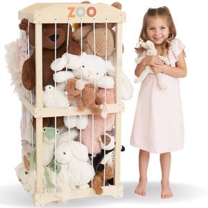 lot 23852 image: Wooden Stuffed Animal Storage for Kids Large Toy Storage Organizer & Holder for Your Kids Playroom or Nursery Easy to Assemble Stuffed Animal Zoo That Keeps Plush Friends Ready for Snuggles