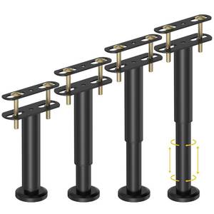 lot 23855 image: Wlrrcwdttc 4 Pcs Adjustable Height Bed Support Legs 7.08-12.6 inch, Bed Frame Center Support Legs for Bed FrameBed Center SlatFurniture, Heavy Duty Metal Bed Replacement Legs Bed Slats Support Legs